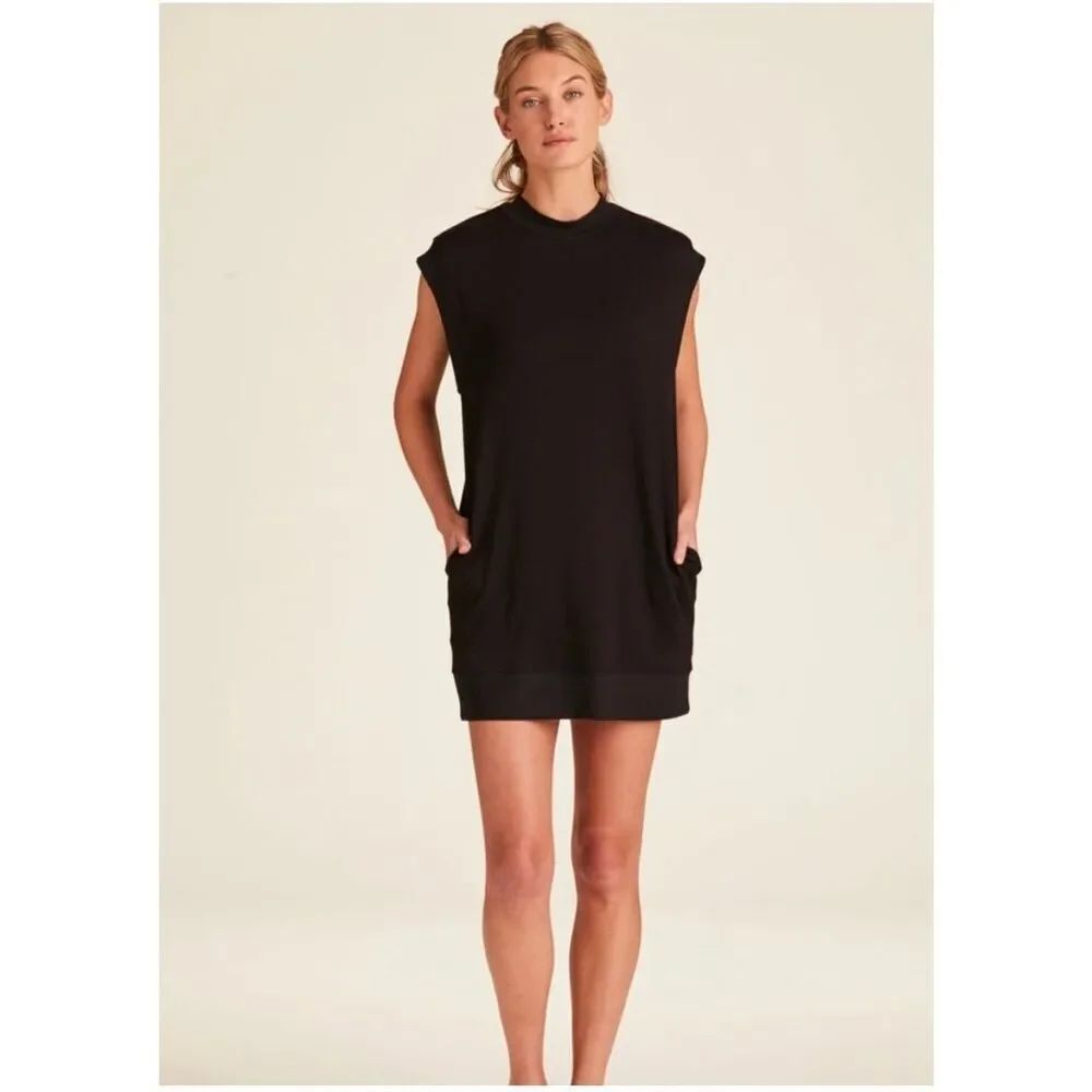 ALALA by Aritzia Plie ribbed shift dress S black soft stretchy
